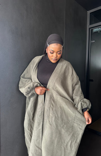 Olive Royal Winter Kimono (Plus Size)