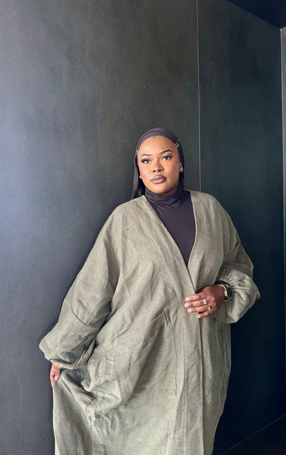 Olive Royal Winter Kimono (Plus Size)