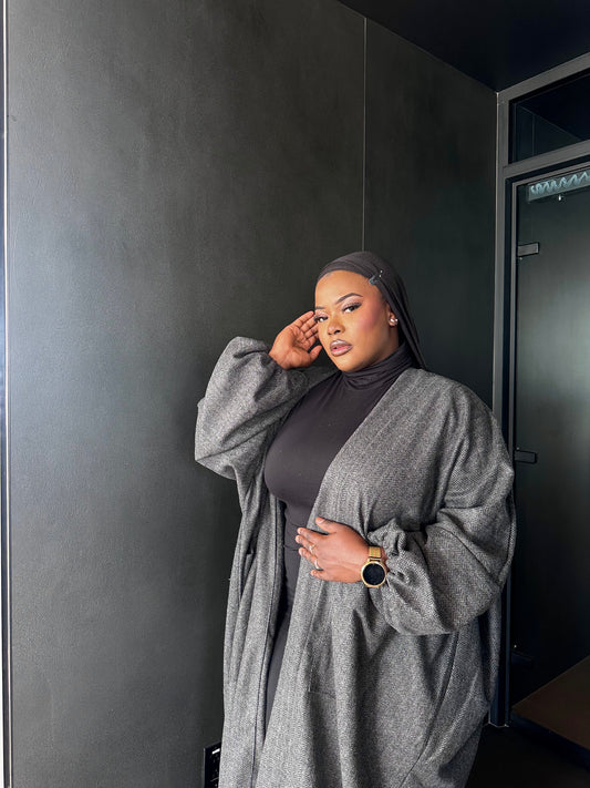 Gray Royal Winter Kimono (Plus Size)